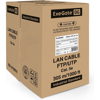 Кабель EXEGATE UTP4-C5E-CU-S24-IN-PVC-GY-305-FLUKE UTP